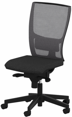 OPERATIVE - Dossier résille - DANDY MANAGER MESH siège mécanique synchrone décalé avec translation d'assise simili cuir noir