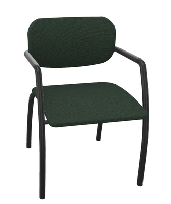 VISITEURS ET FONCTIONNELS - 4 Pieds - DIVA fauteuil dos tissu. 4 pieds laqués noir FINITION STEP SMP-68161