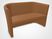 CLUB fauteuil 2 places. simili cuir camel -
