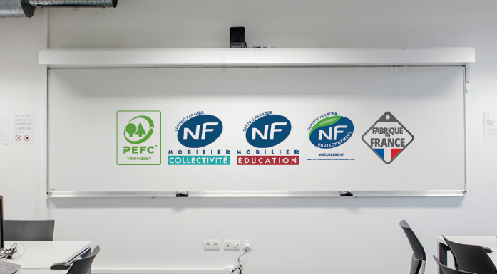 [Pas de famille] - [Pas de sous famille] - SUPER CONFORT tableau en émail H.120xL.300cm spécifique pour projection, surface effaçable à sec et magnétique, PRIX HORS INSTALLATION