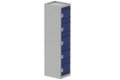 Vestiaire multicases, 1 colonne L.40cm/5 cases, coffre gris clair/portes bleu foncé