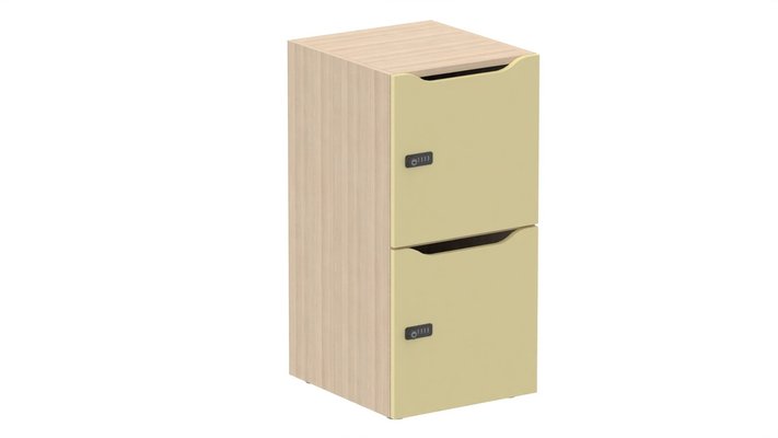 CASIERS - 2 cases - Meuble à cases H.92xL.45xP.50cm - 2 cases H43cm. portes avec découpe en partie haute. serrure à code