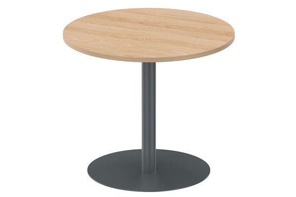 TABLES DE REUNION - Ronde - Table ronde diamètre 90cm sur pied colonne hêtre /aluminium