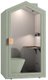 KALM - CABINE ACOUSTIQUE SOLO DIM EXT 2100X900X1100CM sur roulettes éclairage LED avec capteur - tablette : L760P380H30mm coloris Olive