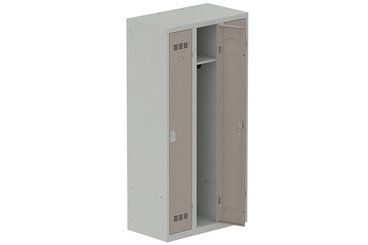 [Pas de famille] - [Pas de sous famille] - Vestiaire industrie propre 3 portes (serrure 2 clés) H180xL90xP50cm coffre gris clair/ porte(s) basalte