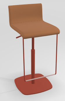 CHAISES ET TABOURETS - Réglables en hauteur - COCKTAIL Tabouret -Finitions : MOSAIC OCRE (M318) / PIETEMENT EPOXY : structure coloris ROUGE MAT (EP39)
