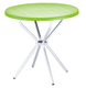 MAJORQUE-Table plateau diamètre 80 cm en polypropylène recyclable , pieds 25 mm en aluminium anodisé -Finition plateau vert
