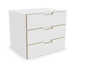 GAMME COSY - OPTION - -Bloc de 3 tiroirs corps blanc (M1)façades (H15)