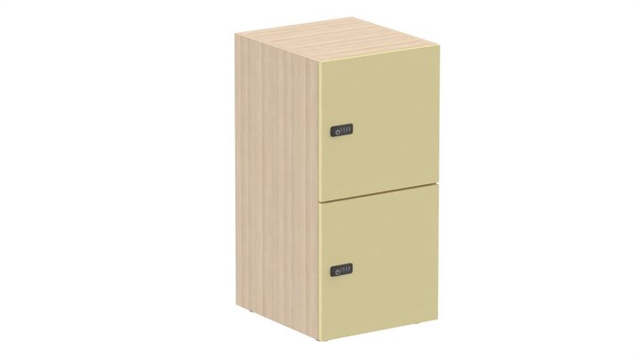 CASIERS - 2 cases - Meuble à cases H.92xL.45xP.50cm - 2 cases H43cm. portes pleine. serrure à code