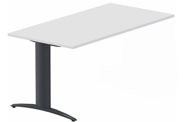 TABLES DE FORMATION - Composables piétement "i" - Module composable pied i, L.180xP.80cm, suivant, plateau blanc, structure anthracite, plateau blanc, structure anthracite