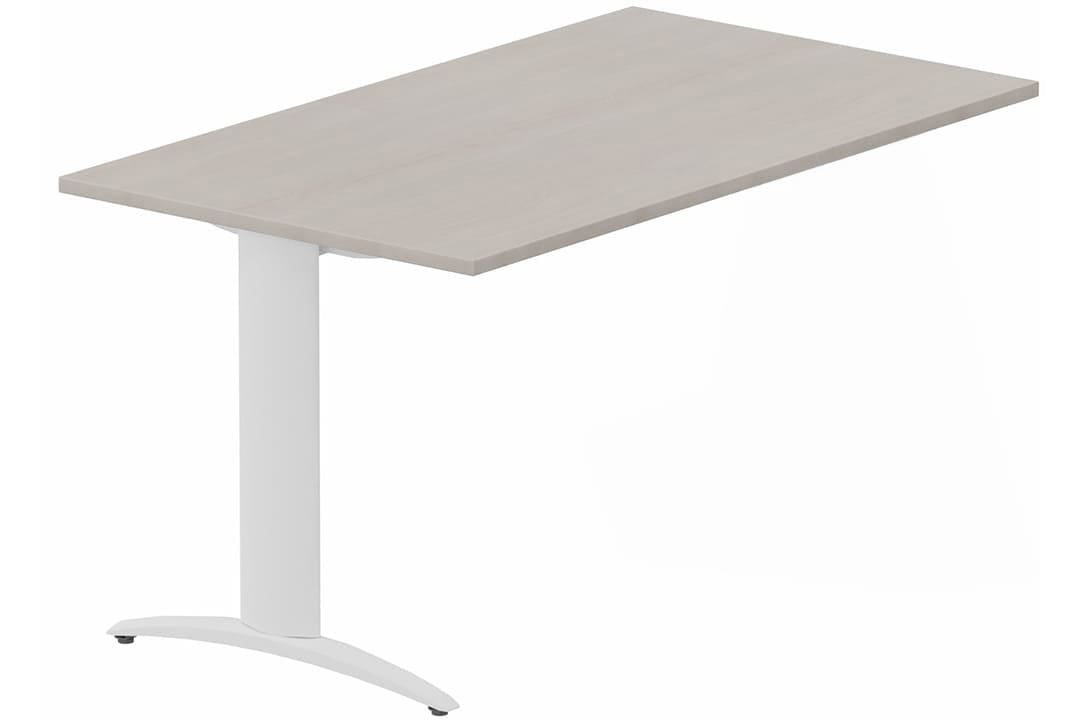 Module composable pied i, L.160xP.70cm, suivant, plateau acacia, structure blanc, plateau acacia, structure blanc
