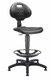 Chaise haute POLYURETHANE, mécanisme contact permanent, sur patins, réglable de 59 à 84cm, coloris noir, piétement nylon noir