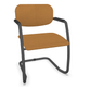 DIVA fauteuil dos tissu. piétement luge laqué noir assise et dossier tissu STEP coloris jaune