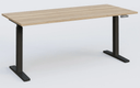 K_PRO2 Poste solo RH 70-120 cm . Plateau 200*80 épaisseur 25mm. coloris chêne naturel, pieds noirs