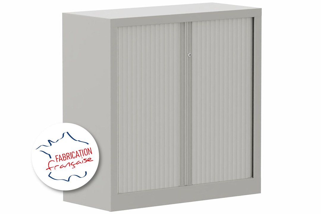 Armoire à rideaux H100xL100cm 2 tablettes