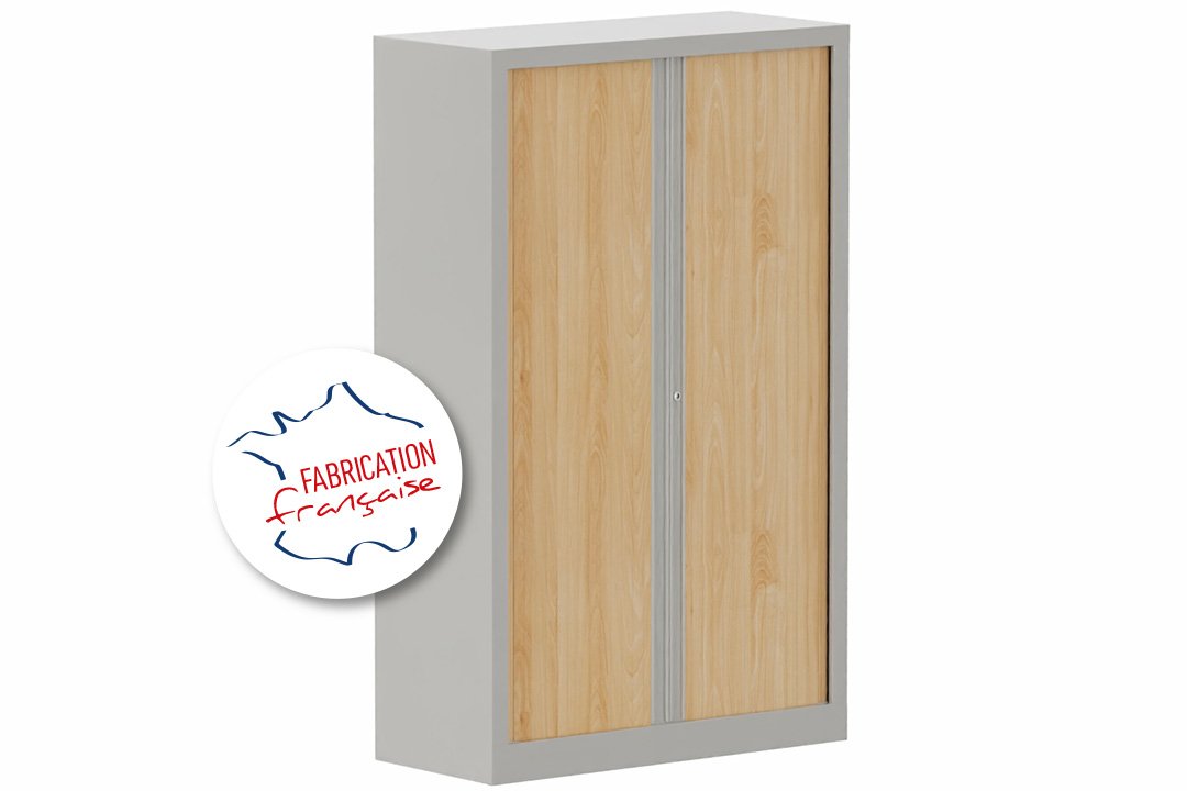 Armoire à rideaux H160xL100cm 3 tablettes