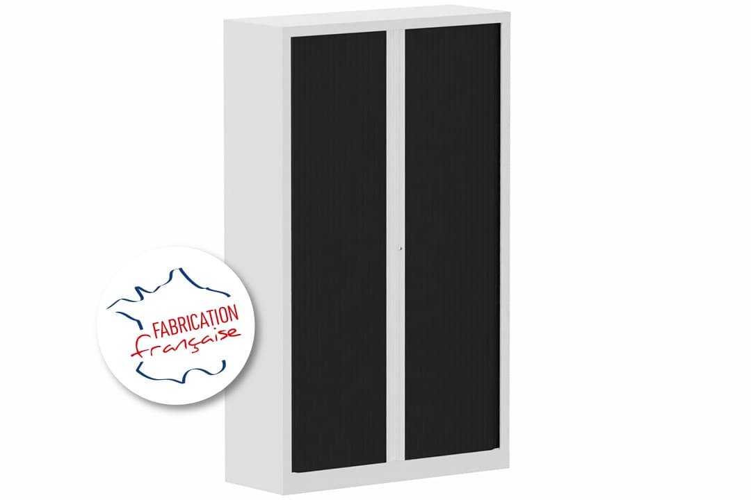 Armoire à rideaux H198xL120cm 4 tablettes