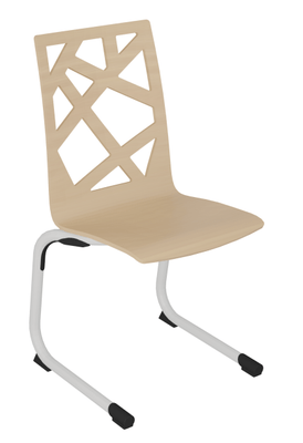 SCOLAIRE - Se Restaurer - Chaise GALLA PREMIUM coque C5 Mozaïk bois teinté piètement aluminium époxy - T6