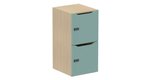 Meuble à cases H.92xL.45xP.50cm - 2 cases H43cm. portes avec découpe en partie haute. serrure à code