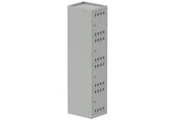 [Pas de famille] - [Pas de sous famille] - Vestiaire multicases 1 colonne L,40cm 4 cases (fermeture cadenas) H,180xL,40xP,50cm coffre gris clair/portes gris clair