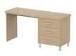Bureau DANAÉ SIGNATURE avec 3 tiroirs mélaminé piètement époxy - L154xP54xH78 cm - Gris alu RAL 9006