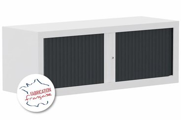 [Pas de famille] - [Pas de sous famille] - Armoire rehausse H44xL120cm coffre blanc/rideaux anthracite