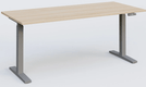 K_PRO2 Poste solo RH 70-120 cm . Plateau 200*80 épaisseur 25mm. coloris hêtre, pieds aluminium