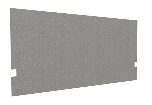 PANNEAUX ECRANS POUR BUREAU DROIT SOLO - Pour bureaux largeur 140 cm - SECRET Panneau-écran acoustique H74cm pour poste solo L.140cm. 2 faces tissu SYNERGY coloris gris. pinces de fixation réglables en hauteur coloris aluminium