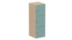 Meuble à cases H.137xL.45xP.50cm - 3 cases H43cm. portes pleine. serrure à clé