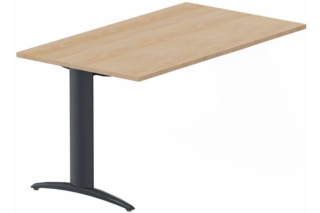 Module composable pied i, L.160xP.70cm, suivant, plateau hêtre, structure anthracite, plateau hêtre, structure anthracite
