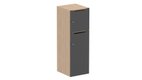 Meuble à cases H.137xL.45xP.50cm - 2 cases : 1 x H86cm (en bas) + 1 x H43cm. portes avec découpe en partie haute. serrure à clé