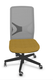 Siège EOLE synchrone soutien lombaire RH-Assise réglable en profondeur-Pied, cadre polypro du dossier et résille Noir Tissu L16 moutarde chiné