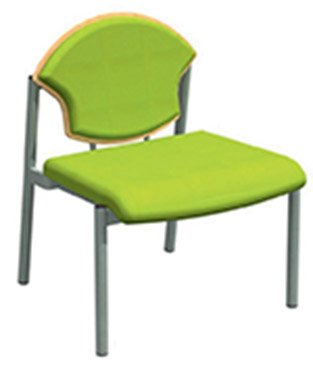 SCOLAIRE - Accueillir - Chauffeuse 590 assise et dossier tissu enduit piètement époxy - L78xP70xH91 cm