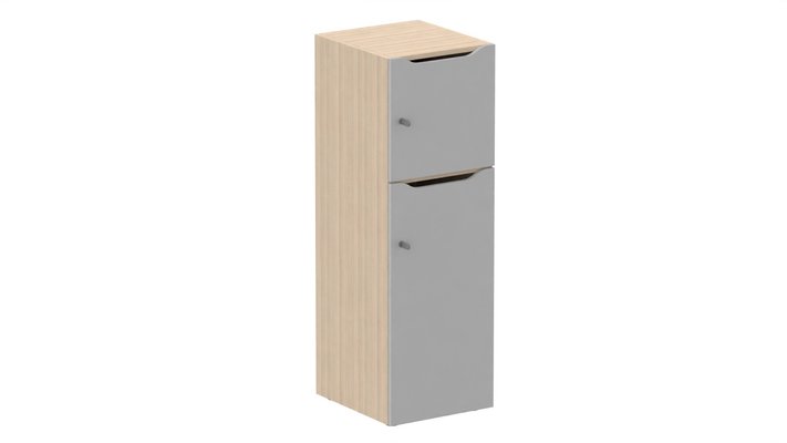CASIERS - 2 cases - Meuble à cases H.137xL.45xP.50cm - 2 cases : 1 x H86cm (en bas) + 1 x H43cm. portes avec découpe en partie haute. serrure à clé