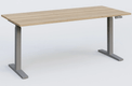K_PRO2 Poste solo RH 70-120 cm . Plateau 200*80 épaisseur 25mm. coloris chêne naturel, pieds alu