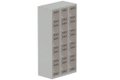 Vestiaire multicases 3 colonnes L,30cm 5 cases (fermeture cadenas) H,180xL,90xP,50cm coffre gris clair/portes basalte