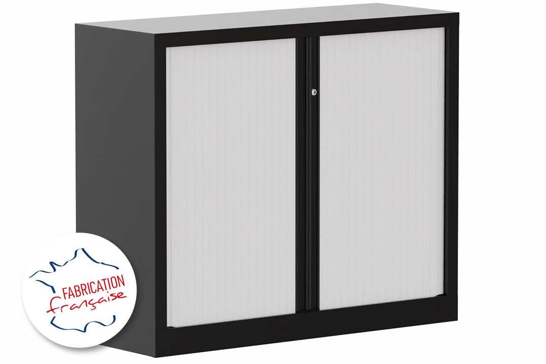 Armoire à rideaux H100xL120cm 2 tablettes