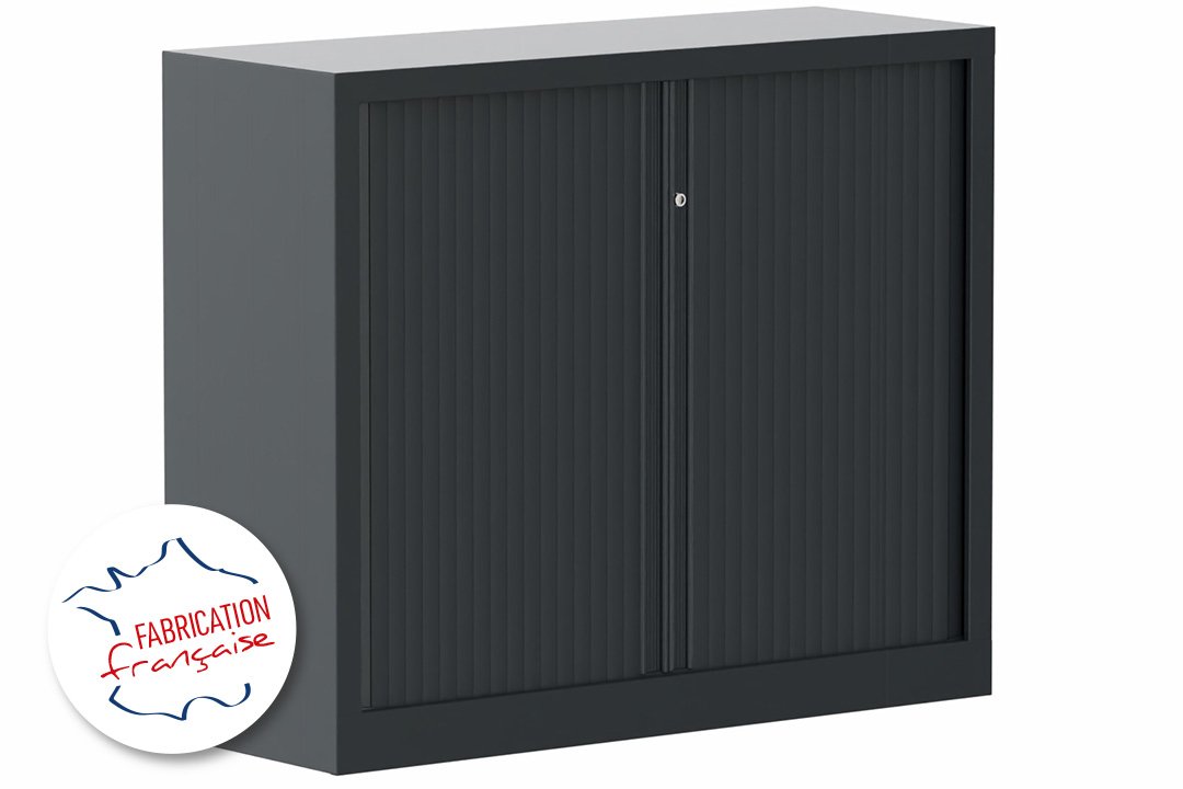 Armoire à rideaux H100xL120cm 2 tablettes