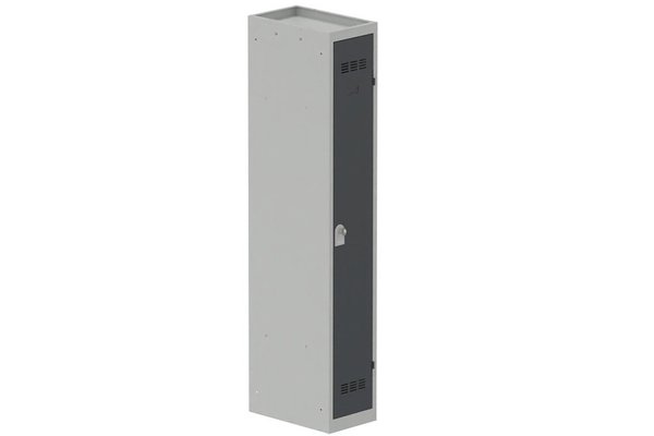 VESTIAIRES MONOBLOC CONFORT - Industrie propre - Vestiaire industrie propre 1 porte (fermeture cadenas) H180xL30xP50cm coffre gris clair/ porte(s) Anthracite