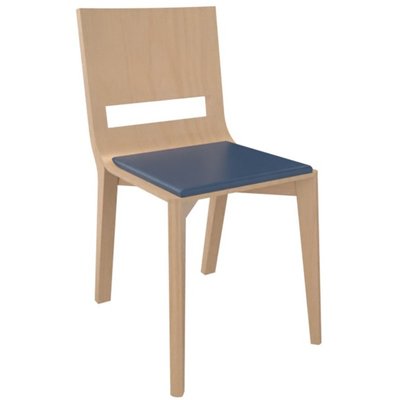 SCOLAIRE - Se Restaurer - Chaise MATHILDE assise tissu enduit dossier et piètement bois - T6