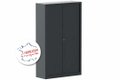 Armoire à rideaux démontable H198xL120cm 4 tablettes coffre anthracite/rideaux anthracite - sur délai
