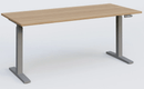 K_PRO2 Poste solo RH 70-120 cm . Plateau 200*80 épaisseur 25mm. coloris noyer, pieds alu