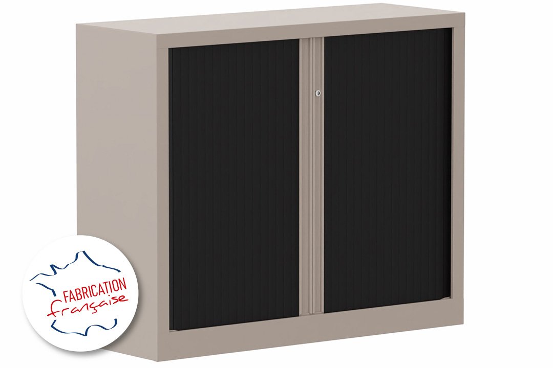Armoire à rideaux H100xL120cm 2 tablettes