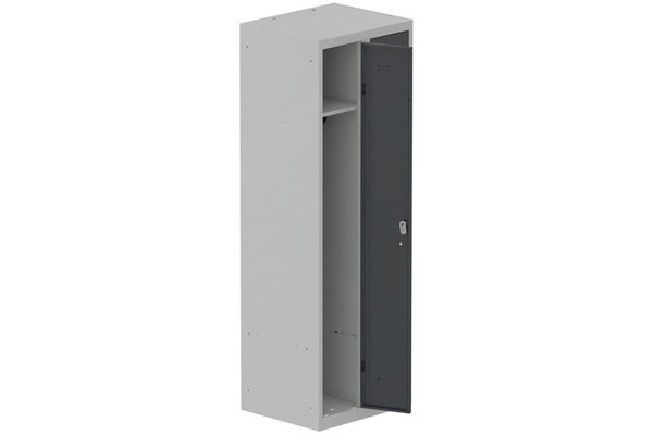 VESTIAIRES MONOBLOC CONFORT - Industrie propre - Vestiaire industrie propre 2 portes (fermeture cadenas) H180xL60xP50cm coffre gris clair/ porte(s) Anthracite