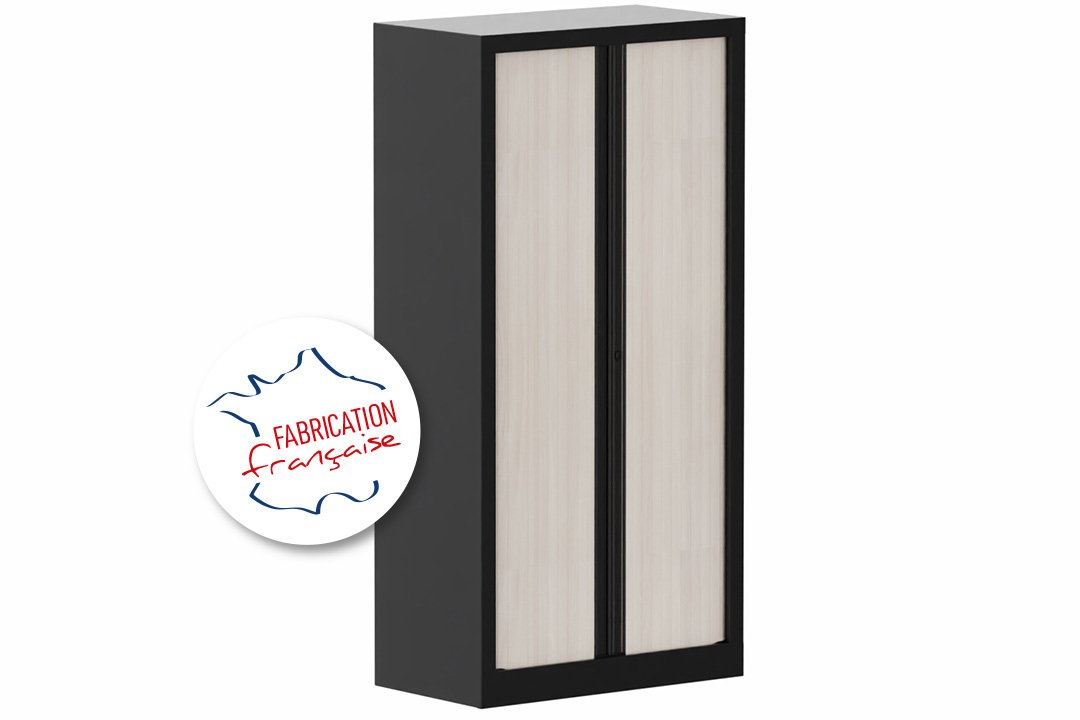 Armoire à rideaux H136xL120cm 3 tablettes