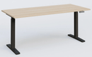 K_PRO2 Poste solo RH 70-120 cm . Plateau 200*80 épaisseur 25mm. coloris hêtre, pieds noirs