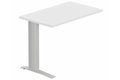 Retour sur pied, 120x60cm, Blanc/Aluminium