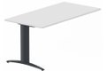 Module composable pied i, L.180xP.80cm, suivant, plateau blanc, structure anthracite, plateau blanc, structure anthracite