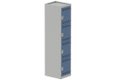 Vestiaire multicases 1 colonne L,40cm 4 cases (fermeture cadenas) H,180xL,40xP,50cm coffre gris clair/portes bleu
