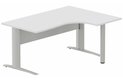K1 VDF METAL Compact 90° asymétrique 180x120x80/60cm retour à droite sur pied de soutien blanc/aluminium - sur délai